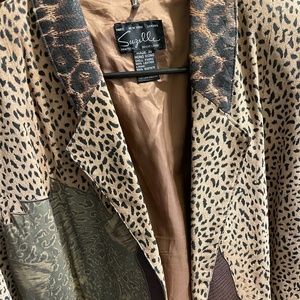 Suzelle Leather Animal Print Jacket